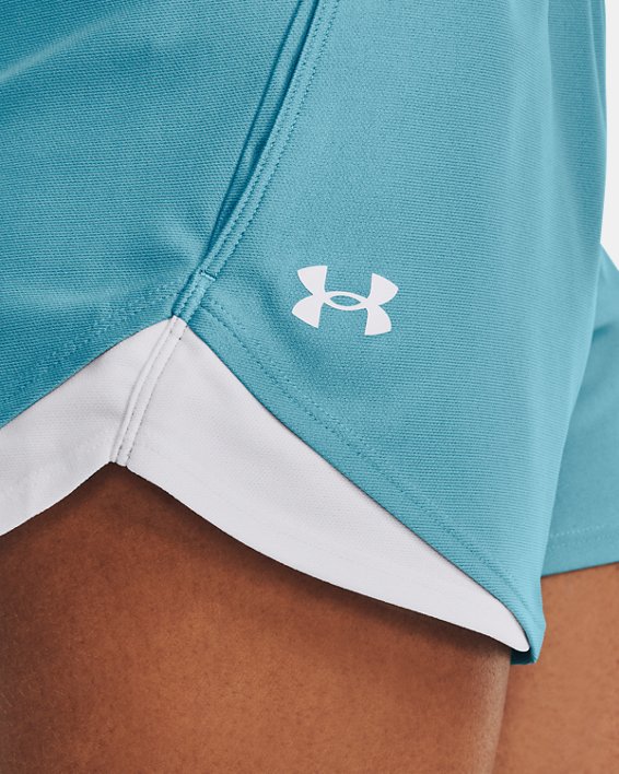 女士UA Play Up Shorts 3.0短褲 in Blue image number 3